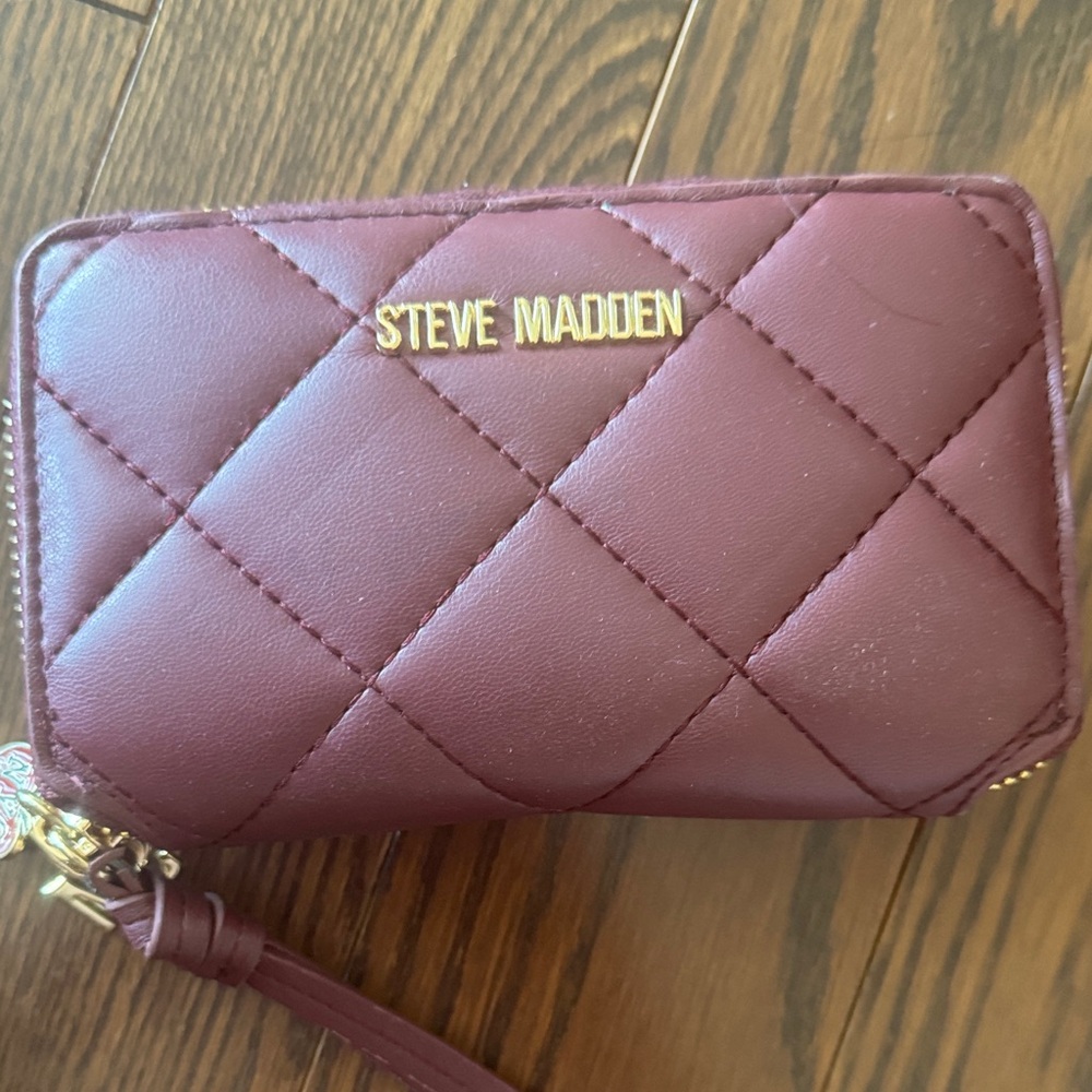 Steve Madden Maroon Quilted Wallet